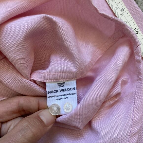 Mack Weldon Small Pink Oxford Button Front Shirt - Picture 5 of 8